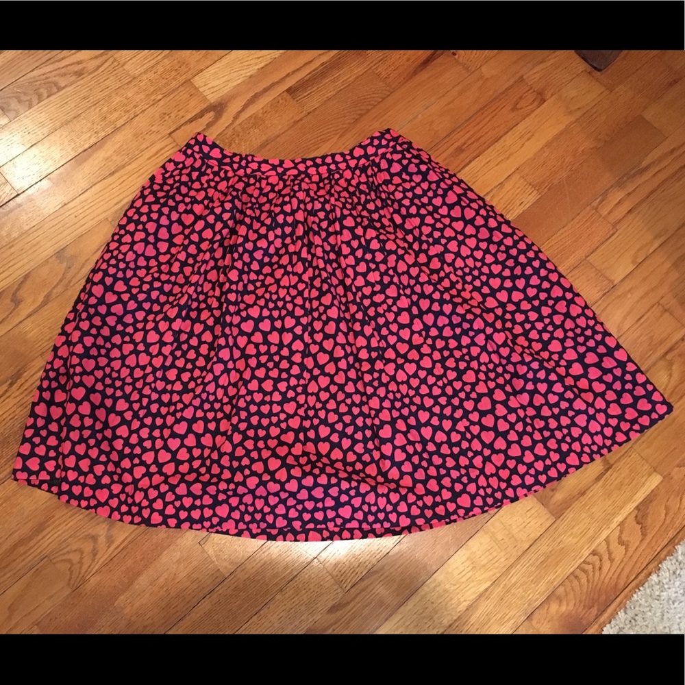 J. Crew Skirt - Navy with Red Hearts